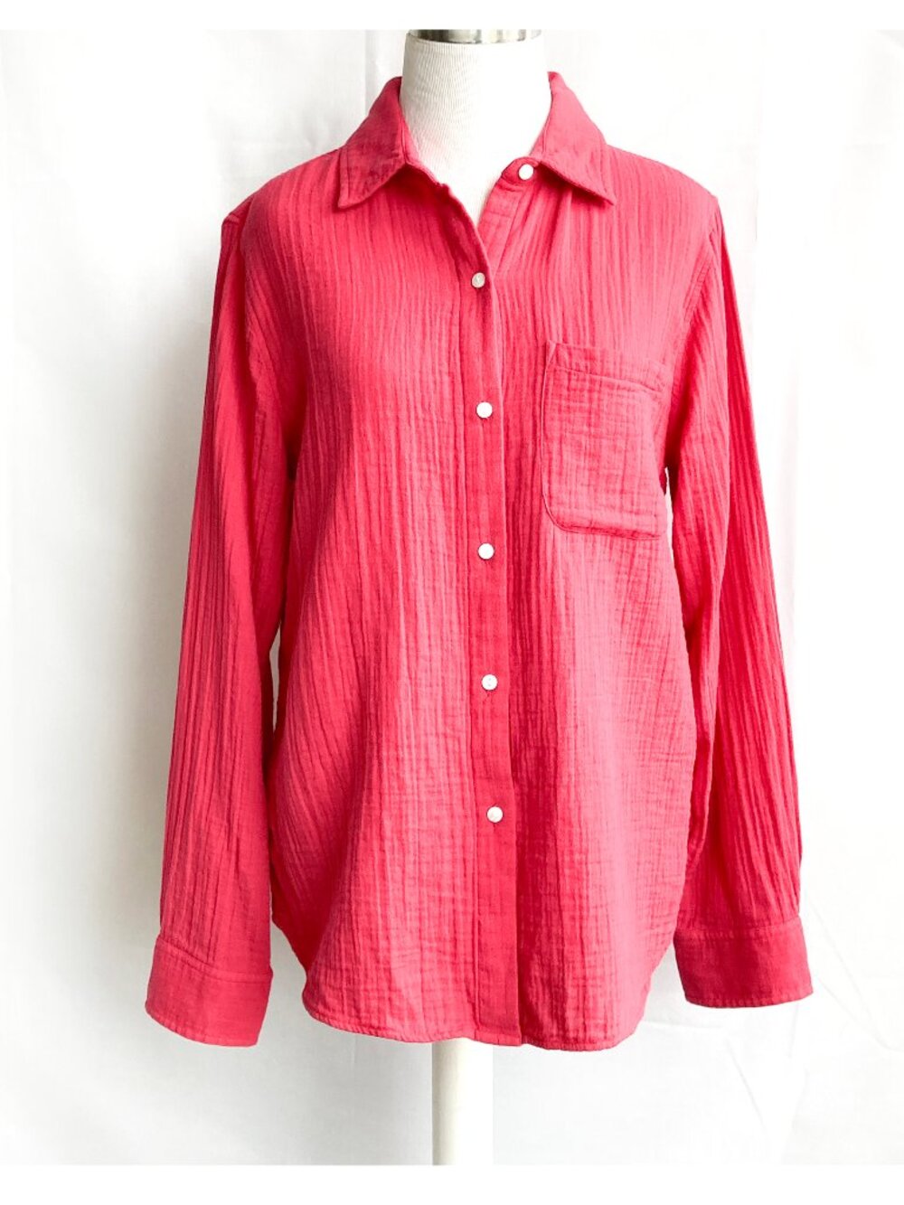 Quince Organic Cotton Gauze Relaxed Button Front Shirt